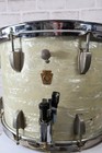 Vintage 1964 Ludwig 10x14 Marching Snare Drum White Marine Pearl Keystone Badge