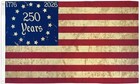 250 Years America Tea Stained 3x5ft Poly Usa Patriotic July 4th Anniversary Flag