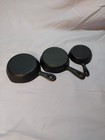 Set Of 3 Mini Cast Iron Skillets     Dollhouse Or Kitchen Display Collectibles