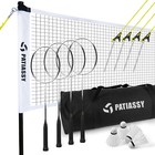 Professional Badminton Net Set For Backyard With Poles 4 Metal Rackets 4 Birdies