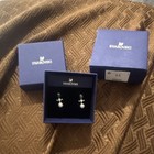 Swarovski Green Teardrop Crystal   Imitation Pearl Drop Earrings  Butterfly