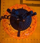 Vtg Mid Century Modern Amber orange Glass Hanging Swag Lamp Retro 1960 s