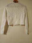 Versona Women s White Cable-knit Textured Mock Neck Stretch Pullover Size S