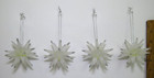 Set Of 4 Vtg Mid Century Lucite Starburst Christmas Ornaments 3  Glitter Trim
