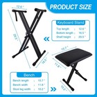 Piano Keyboard Stand And Bench Set  Double-x Keyboard Stand Adjustable Digita   