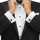 Zealmer 8pcs Tuxedo Shirts Studs And Cufflinks Set For Men Black
