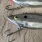 Lot X3 Vintage Bill Lewis Rat-l-trap Fishing Lures 3 1 2  Blue Black Chrome