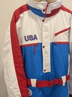 Tipsy Elves Ski Suit Men Xl Usa Eagle Patriotic Retro One Piece Snowsuit Redblue