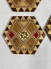 Vintage Hexagon Marquetry Coaster Set Of 4