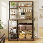 9-tier Kitchen Bakers Rack With Power Outlet Microwave Stand Coffee Bar Station