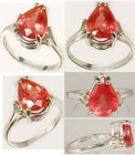 Antique 19thc 3  ct Red Orange Sapphire ring Medieval Ecclesiastical Bishop Gem