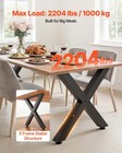 Vevor Steel Table Legs 29 5 X 29 9 In X Frame 2204 Lbs Heavy Duty Set Of 2 Black