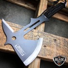 2 Pc Full Tang Survival Tomahawk Throwing Axe Hatchet Tactical Hunting Knife Set