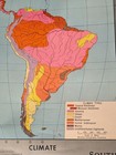 Vtg Mcm 1967 Pull Down Map South America Denoyer Bright School Wall Art Roll Up