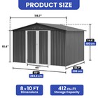 All-weather Steel Outdoor Tools Shed 10 x8 ft Large Garden Utility Storage House