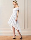 Cocktail Swing Party Dress Off-shoulder Hi-lo Lace Bridesmaid Women s Formal