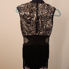 Weissman Women s Black Gold Sequin Mesh Fringe Dance Costume