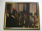Vintage Black Americana African American Portrait Bar Club Expressionist Signed