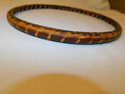 Antique Vintage  Round Wooden Picture Frame 10  Dia Narrow Bent Wood Striped