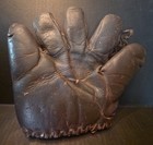 Vtg 1920s Baseball Glove Mitt Rare Lefty Split Finger Buckle Back Web Rivet