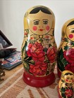 Vintage Ussr Russian Nesting Matryoshka Wooden Hand Painted Stacking Dolls 11