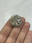 Rare Ancient Roman Greek Silver Coated Athena Attica Owl Coin