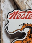 Vintage Winchester Porcelain Sign Old Western Rodeo Firearm Gun Ammunition Ammo