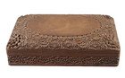 Vintage Anglo-indian Carved Floral Wood Vanity Dresser Desk Trinket Jewelry Box