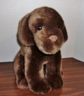 Fao Schwarz  Chocolate Brown Lab Puppy Dog  Plush Stuffed Animal  Sits 10  Tall