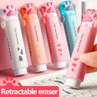 Kawaii Retractable Eraser Cute Cat Korean Stationery Rubber Drawing Erasers Chil