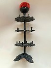 Antique Early 1900s   Cast Iron 3-tier Sewing Thread Spool Holder W  Pin Cushion