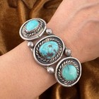 Authentic Vintage Southwestern Sterling Silver Turquoise Cuff Bracelet 47 9g 7 