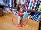 Very Nice Vintage 1950 s Tin   Wind Up  Hula Hoop  Girl