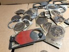Gb Size Glass Gobo Holder Altman Fixtures Lot Of 9   Extra Assorted Gobo Tamplet