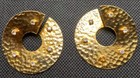 Vtg Gold Tone Clear Rhinestones Circular 3d Pierced Earrings 1 75   