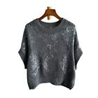 Brunello Cucinelli Womens Linen Hollowed-out Crew Neck Sequined Knitted Sweater
