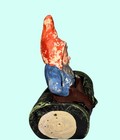Vintage Gnome Log Planter Made In Japan Ceramic 5x6 Inch Painted Figurine