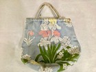 Vintage Bates Bedspread Sewing Knitting Bag 12 X 13 Cotton Woven Coverlet Floral