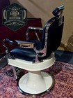 1918 Koken Star Antique Barber Chair - Fully Restored In Black