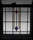 Pretty Simple Midsize Old English Leaded Stained Glass Window 22 1 4  X 26 