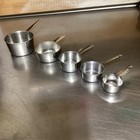 Set Of 5 Vintage Measuring Cups Stainless 1 8  1 4  1 3  1 2  And 1 Cup-nesting