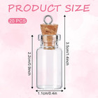 20pcs Small Glass Bottles With Cork 1ml Empty Spell Jars Mini Potion Bottles