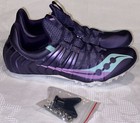 Saucony Showdown 5 Sprint Haze Dark Purple Aqua Track Spike Shoes Womens Sz 12