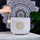 528hz 8 Inch C Life Flower Chakra Quartz Crystal Singing Bowl Sound Healing Yoga