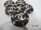 Lot Of Five  23 Mm Designer Cc Button Gold Tone  Black   Chanel 5 Buttons