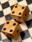 Old Butterscotch Bakelite 11 16  Dice Pair 011125 