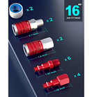 Kit Universal De 16 Piezas Para Mangueras De Aire 1 4  Npt  Fabricado En Alumini