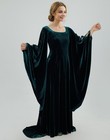 Renaissance Dress Women Retro Velvet Gown Vintage Medieval Costume Historical   