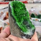 Green Crystal Cluster Geode Quartz Stone Point Mineral Specimen Crystal Healing