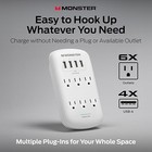 Monster Wall Tap Surge Protector 6 Ac 4 Usb A White Me5016w